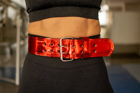Cinturón de Piel  Gym/Weightlifting / Rojo Brillante
